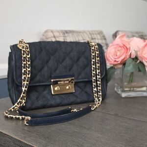 Michael Kors Sloan Denim Quilted Purse
